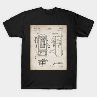 Phone Patent - Telephone Hallway Home Decor Art - Antique T-Shirt